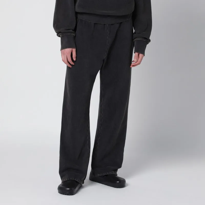 Washed Black Cotton Jogging Trousers sold by Wanan Luxury
