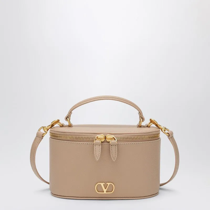 Vlogo Signature Mini Vanity Bag In Sand Pink Grained Calfskin made by Valentino Garavani