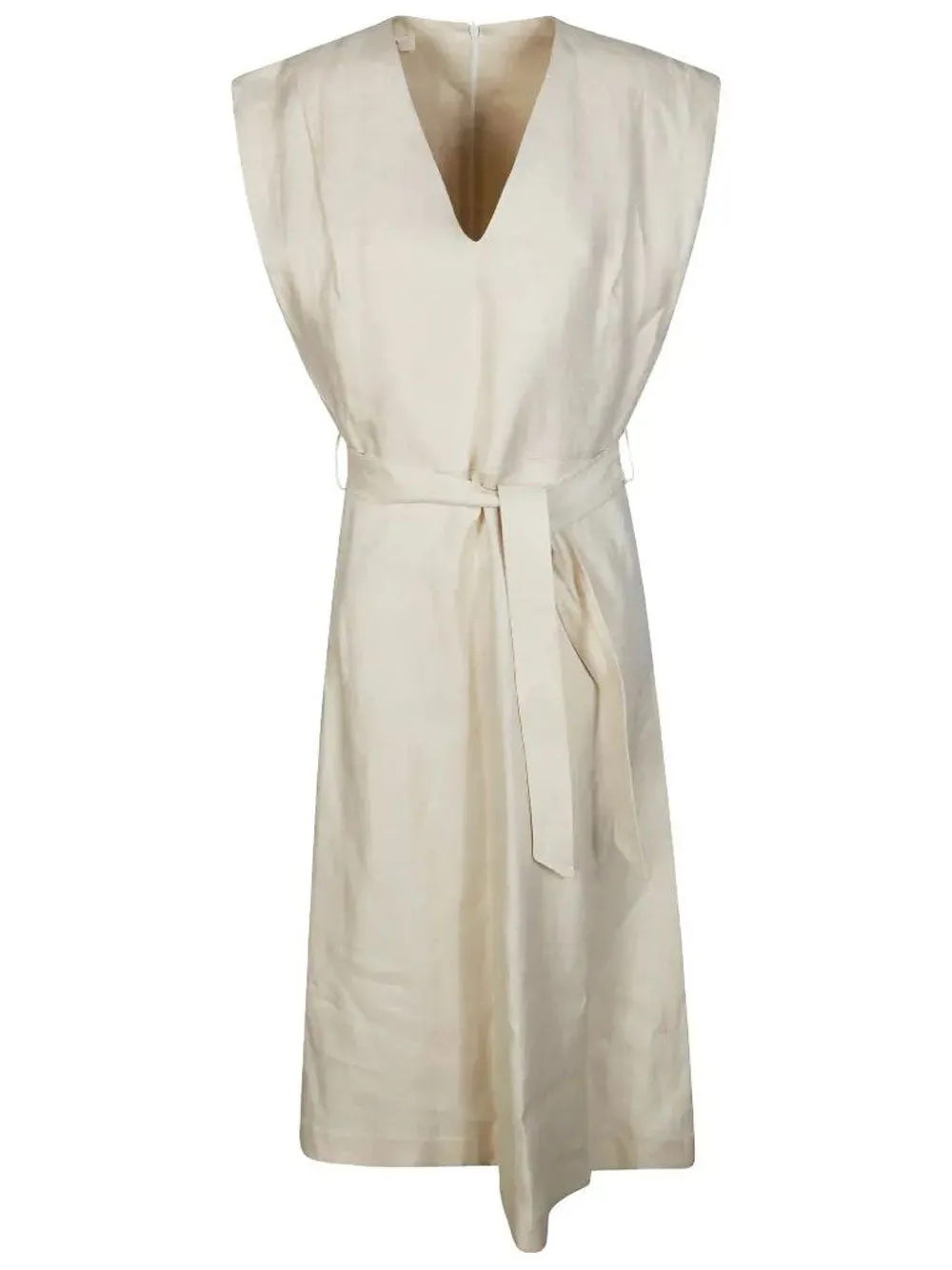 Lia V-Neck Belted Midi Dress sold by Wanan Luxury