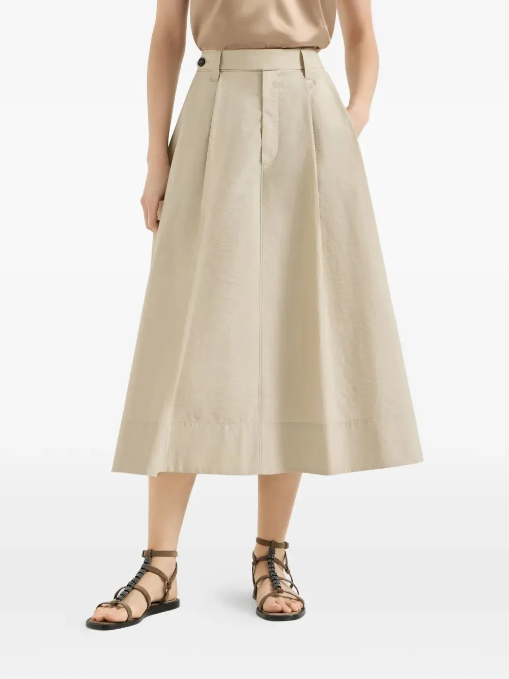 Techno Cotton Poplin Sartorial Skirt With Monili sold by Wanan Luxury product image thumbnail 5
