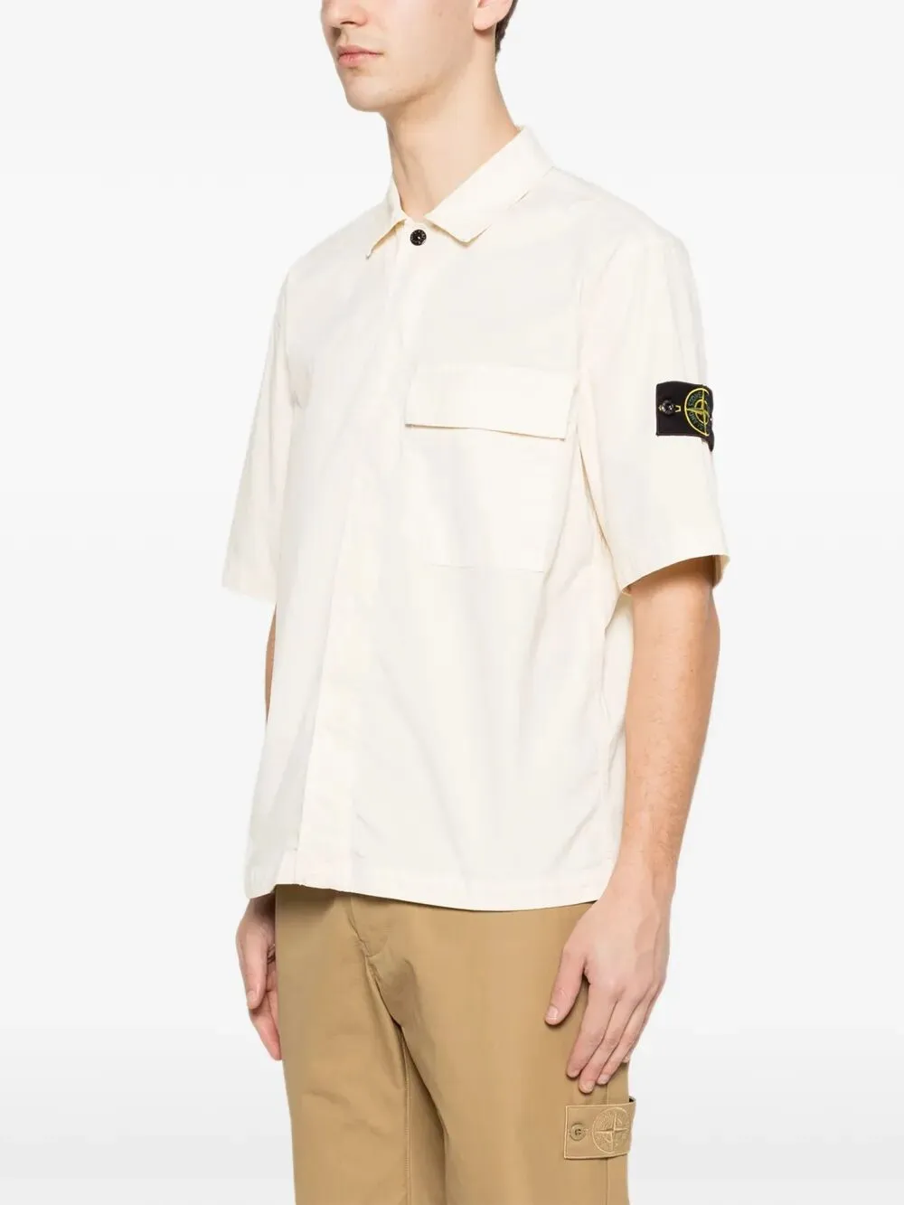 Comfort-Fit Short-Sleeved Cotton Twill Shirt With Pocket sold by Wanan Luxury product image thumbnail 4