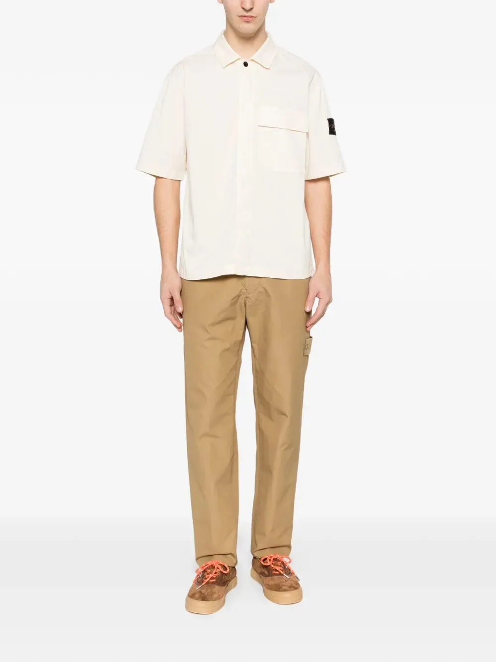 Comfort-Fit Short-Sleeved Cotton Twill Shirt With Pocket sold by Wanan Luxury product image thumbnail 2
