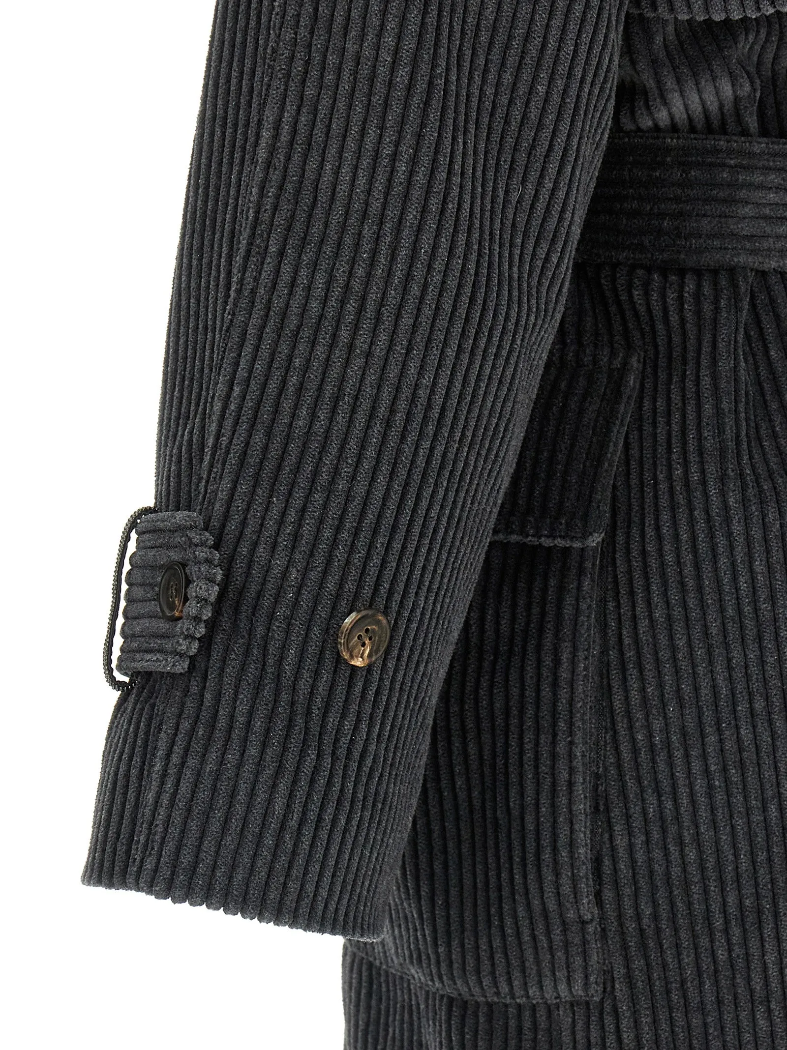 Ribbed Velvet Trench Coat Coats And Trench Coats Gray sold by Wanan Luxury product image thumbnail 4