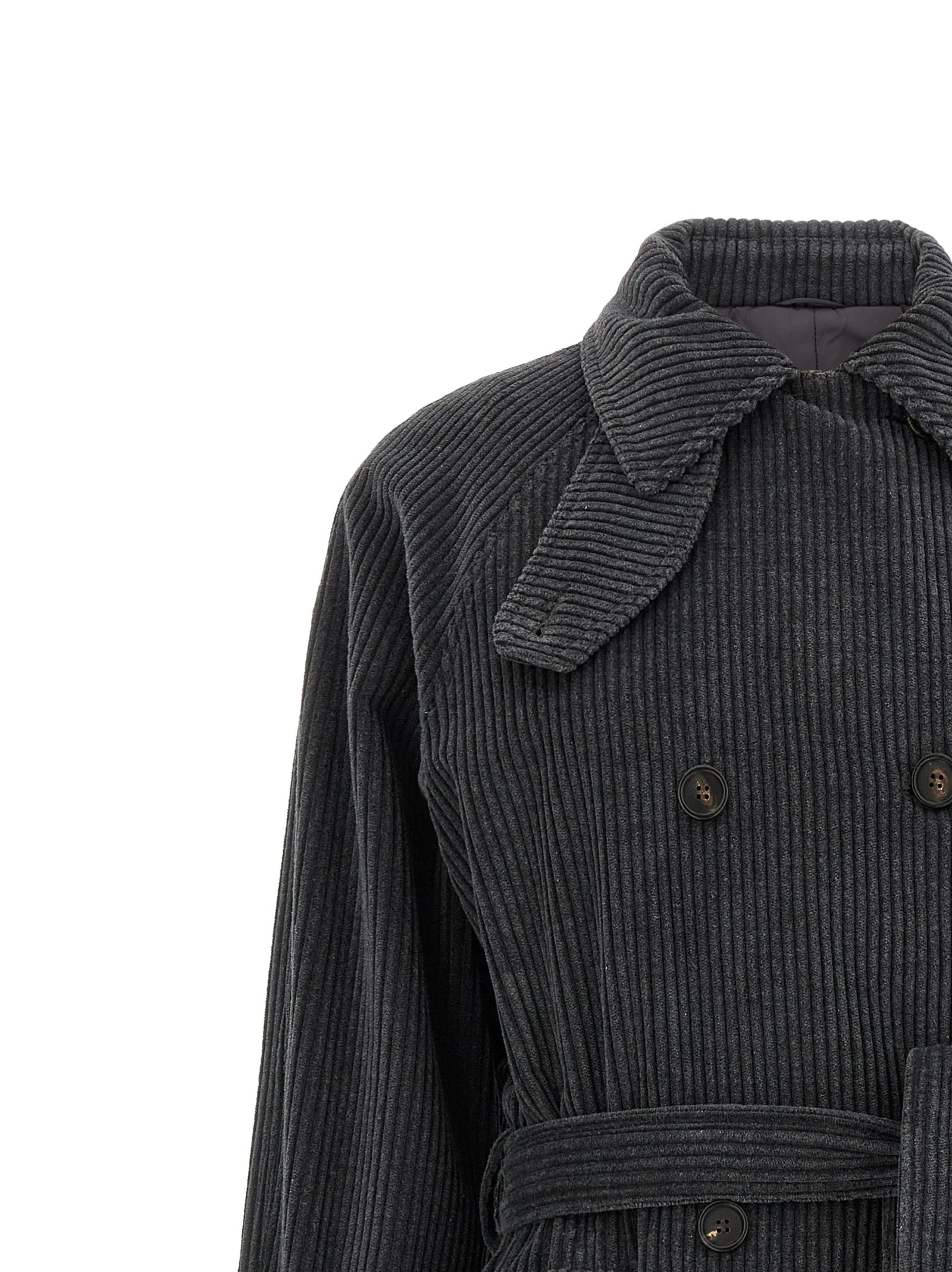 Ribbed Velvet Trench Coat Coats And Trench Coats Gray sold by Wanan Luxury product image thumbnail 3