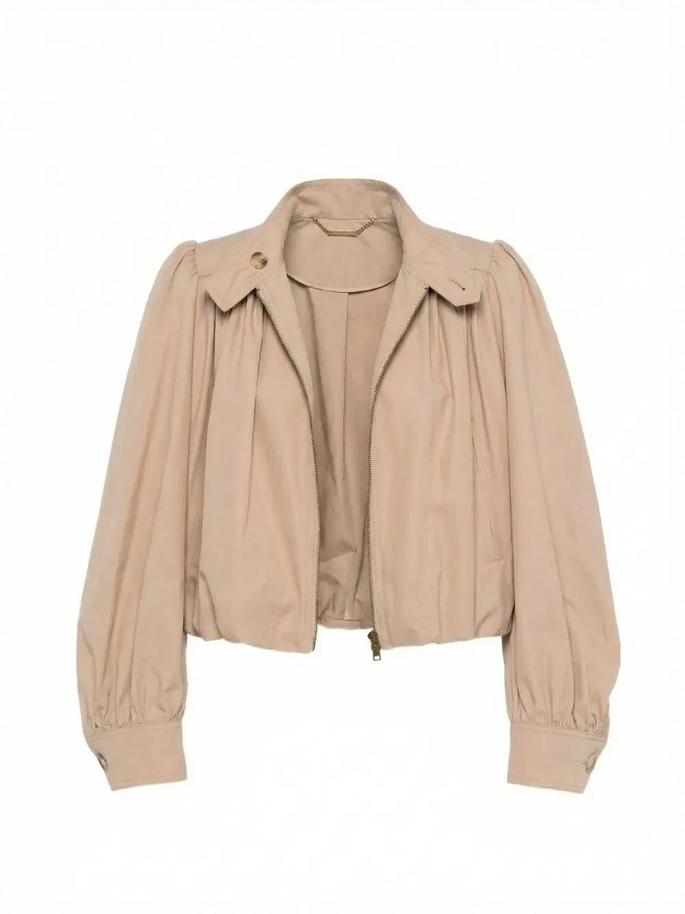 Gathered Boule Jacket In Cotton Canvas sold by Wanan Luxury