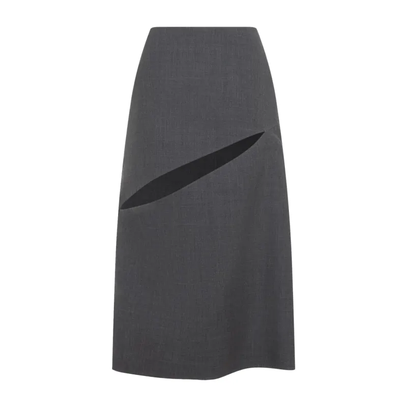 Midi Skirts Grey sold by Wanan Luxury