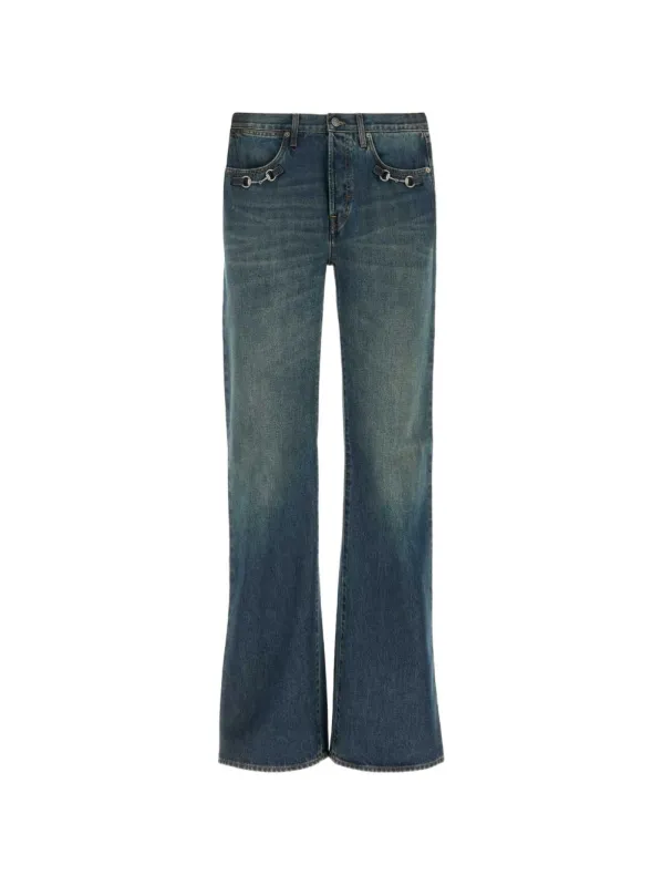 Flared Leg Denim Jeans made by Gucci