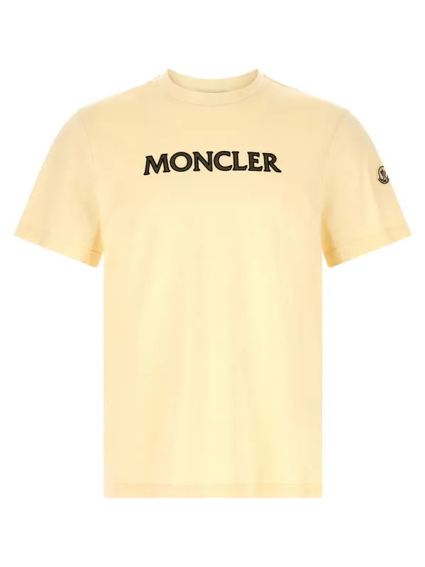 Flocked Logo T-Shirt Beige made by Moncler