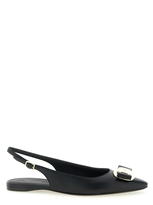 Zelmy Flat Shoes Black made by Salvatore Ferragamo