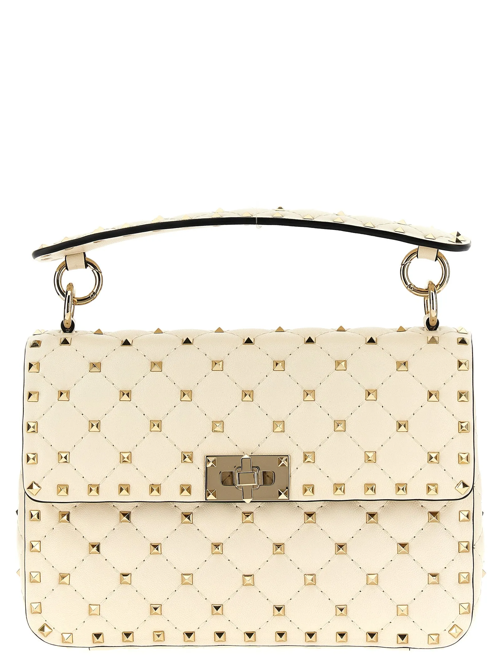 Rockstud Spike Shoulder Bags White sold by Wanan Luxury