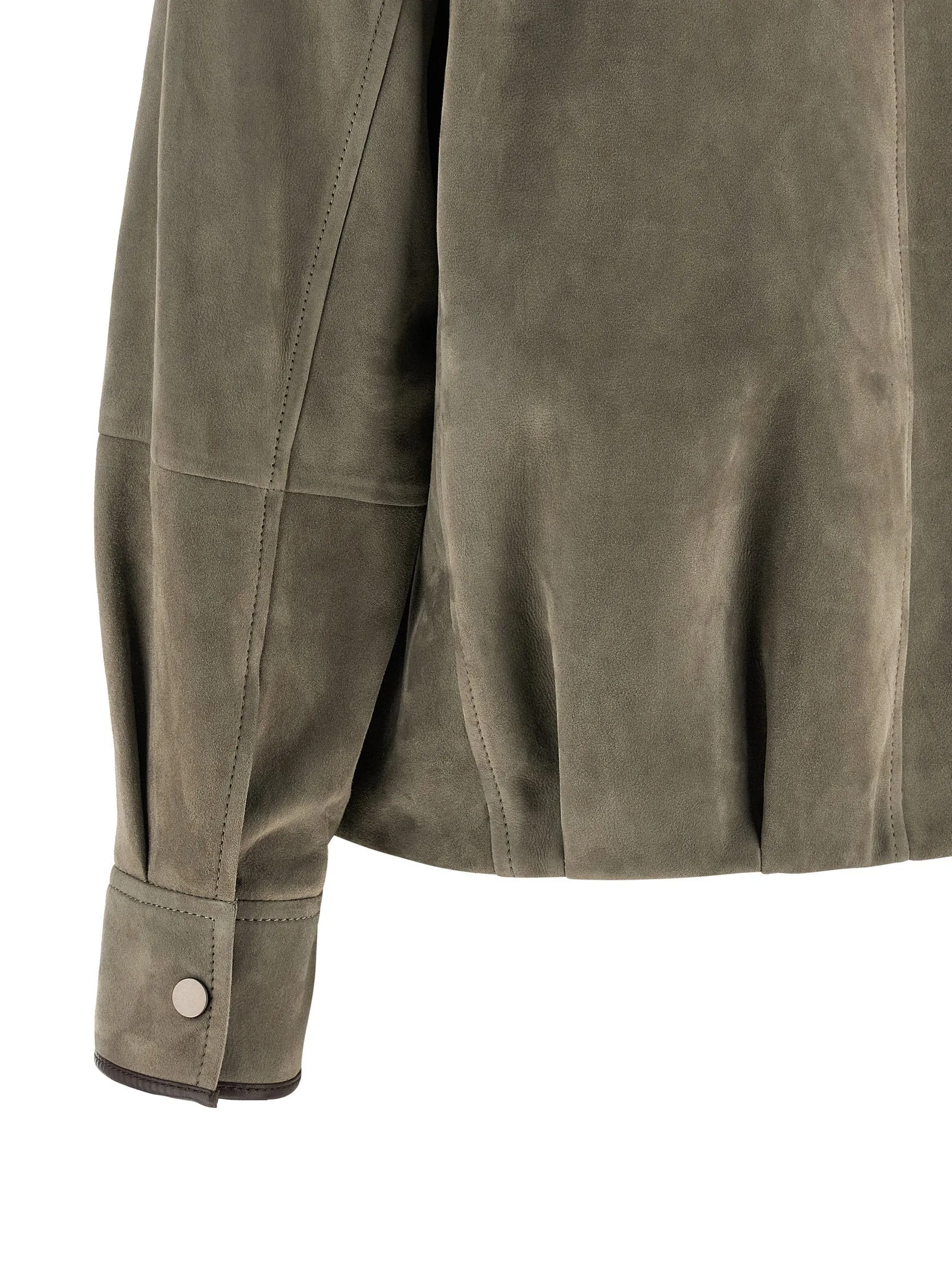 Couture Suede Jacket Puffer Jackets Gray sold by Wanan Luxury product image thumbnail 4