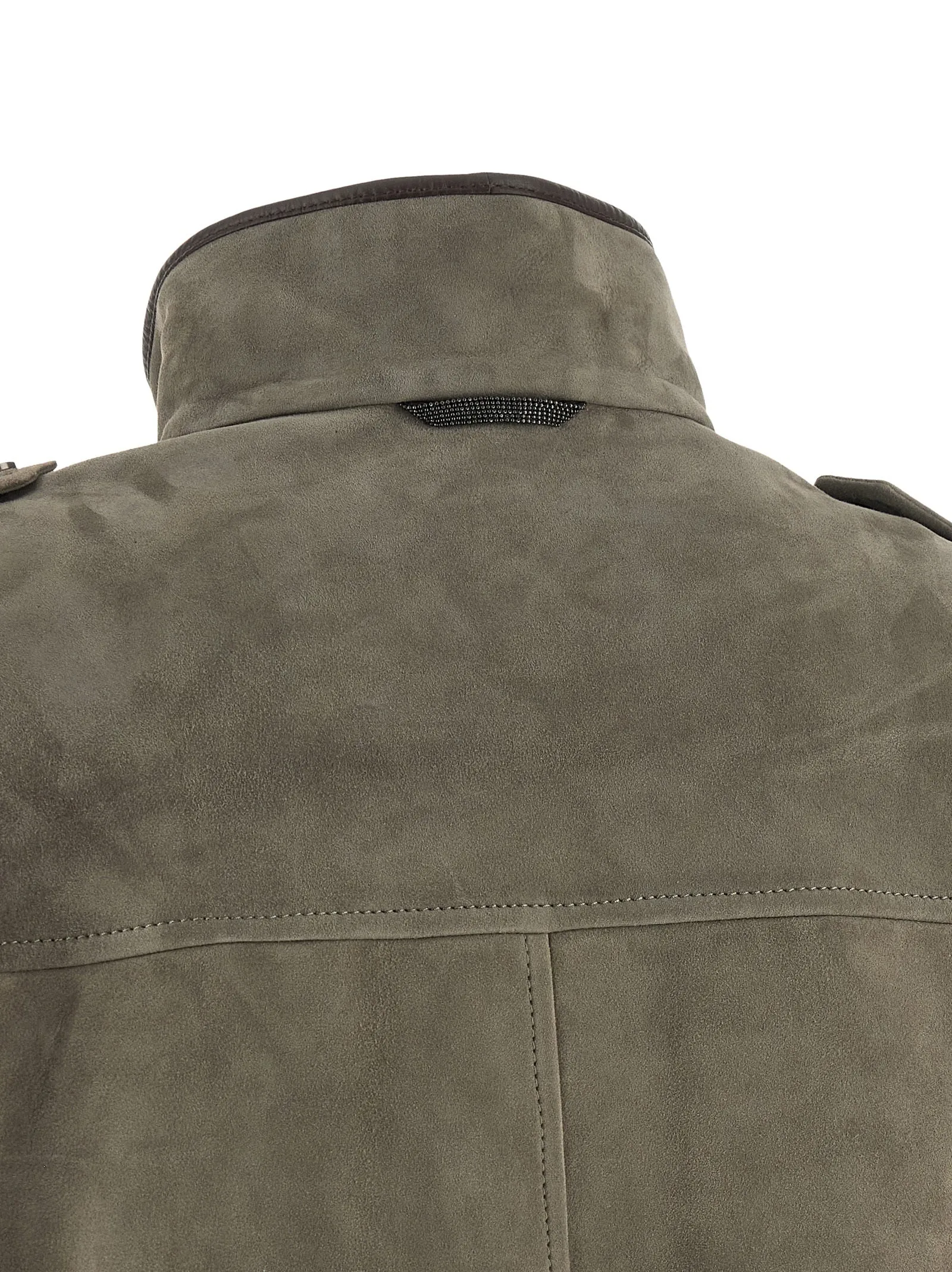 Couture Suede Jacket Puffer Jackets Gray sold by Wanan Luxury product image thumbnail 5