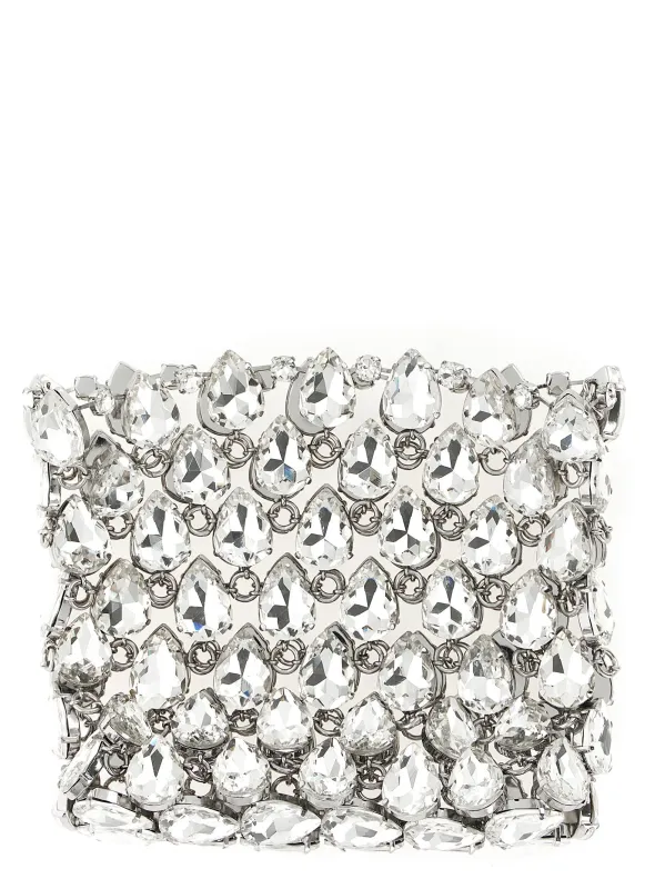 Silver Crystal Chainmail Mini Clutch Multicolor sold by Wanan Luxury