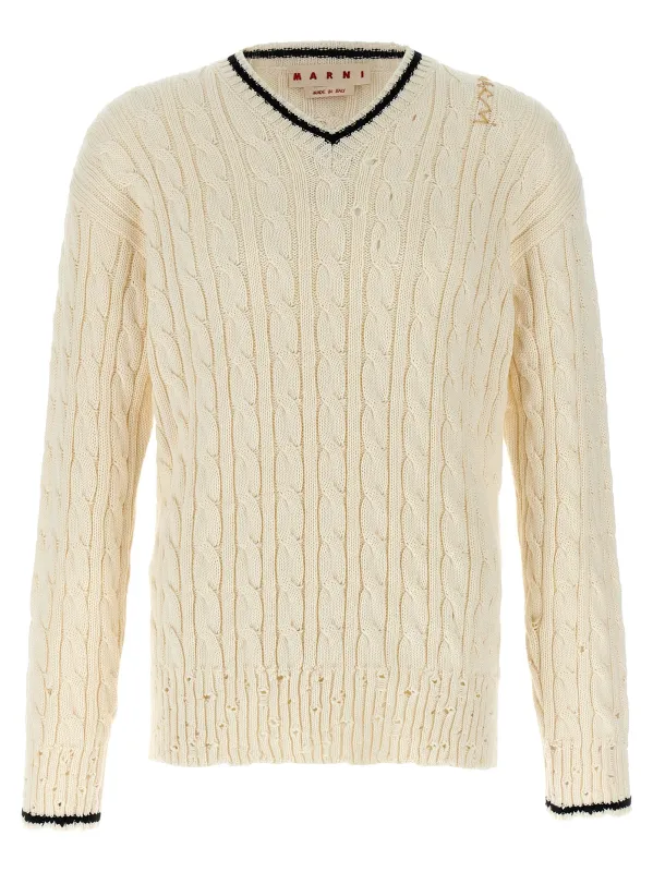 V Sweaters And Cardigans White made by Marni