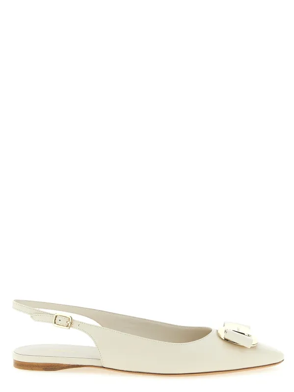 Zelmy Flat Shoes Beige made by Salvatore Ferragamo