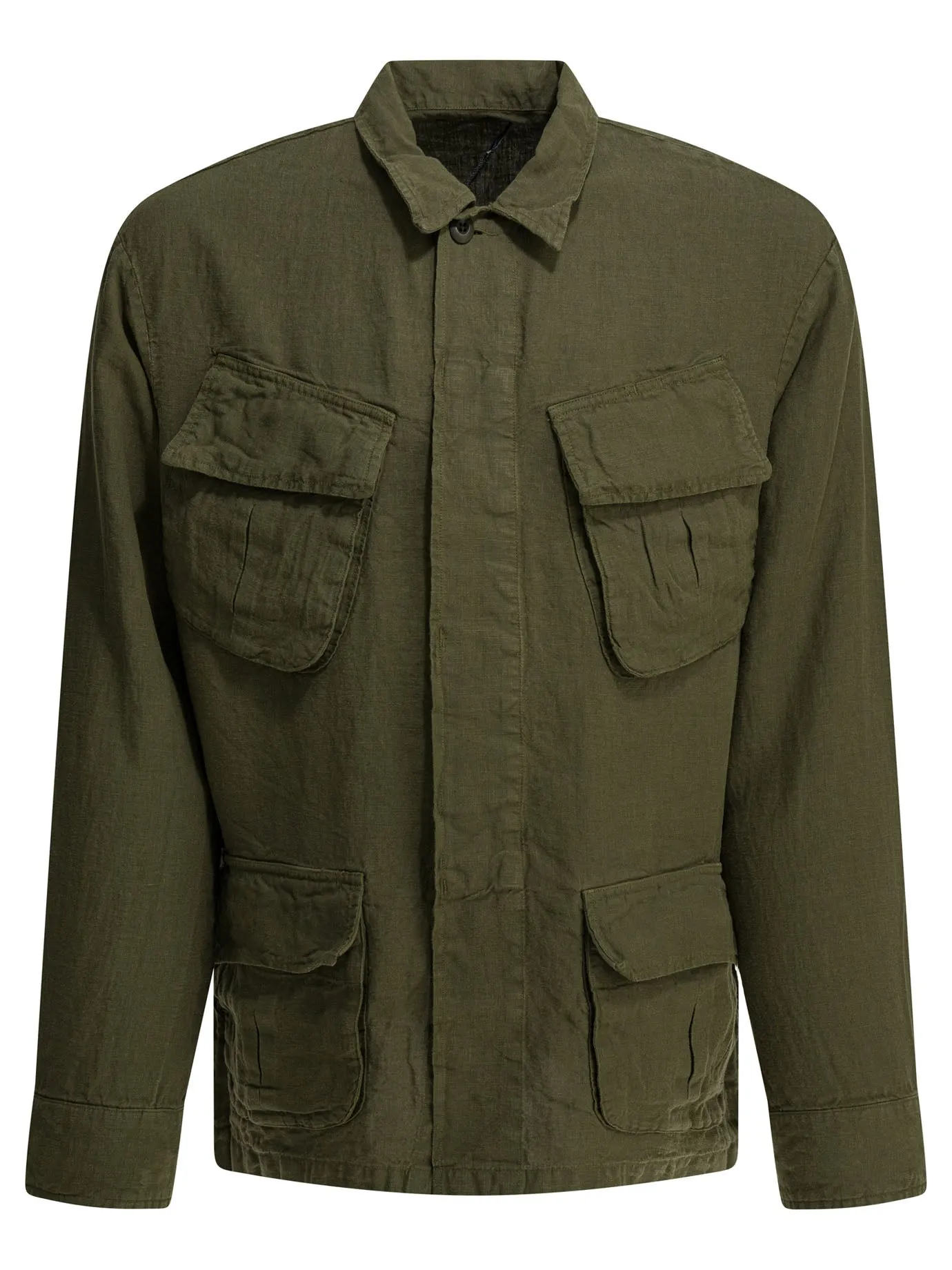Linen Overshirt Jacket Jackets And Coats Green sold by Wanan Luxury