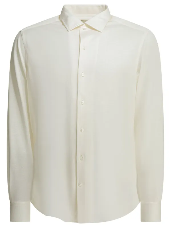 Casual Silk Shirt Shirts White made by Ermenegildo Zegna