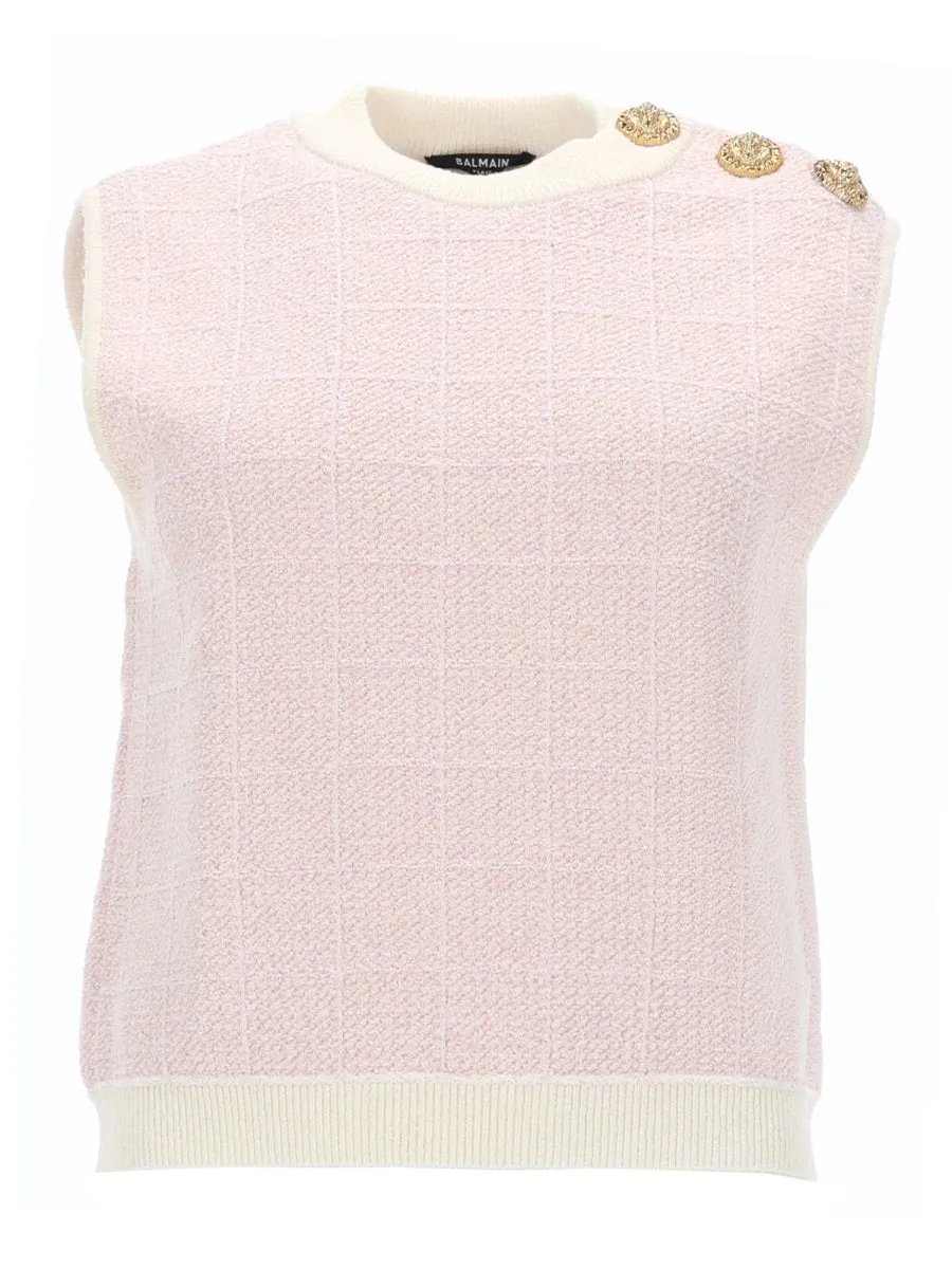 Sleeveless Top With Jewel Buttons sold by Wanan Luxury