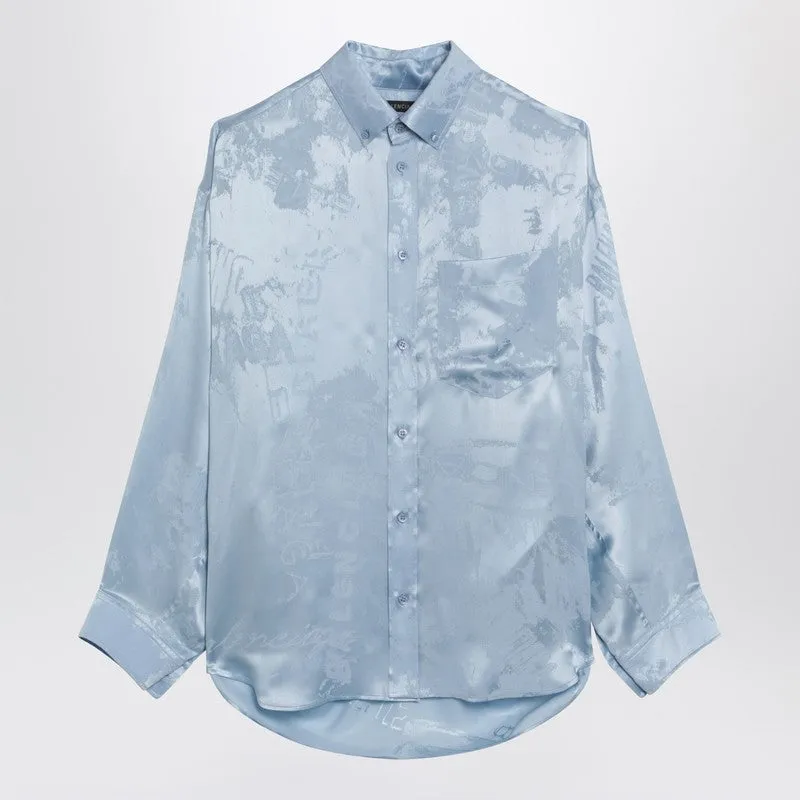 Cocoon Washed Crayon Allover Silk Shirt made by Balenciaga