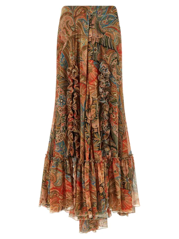 Paisley Foliage Skirt Skirts Orange made by Etro
