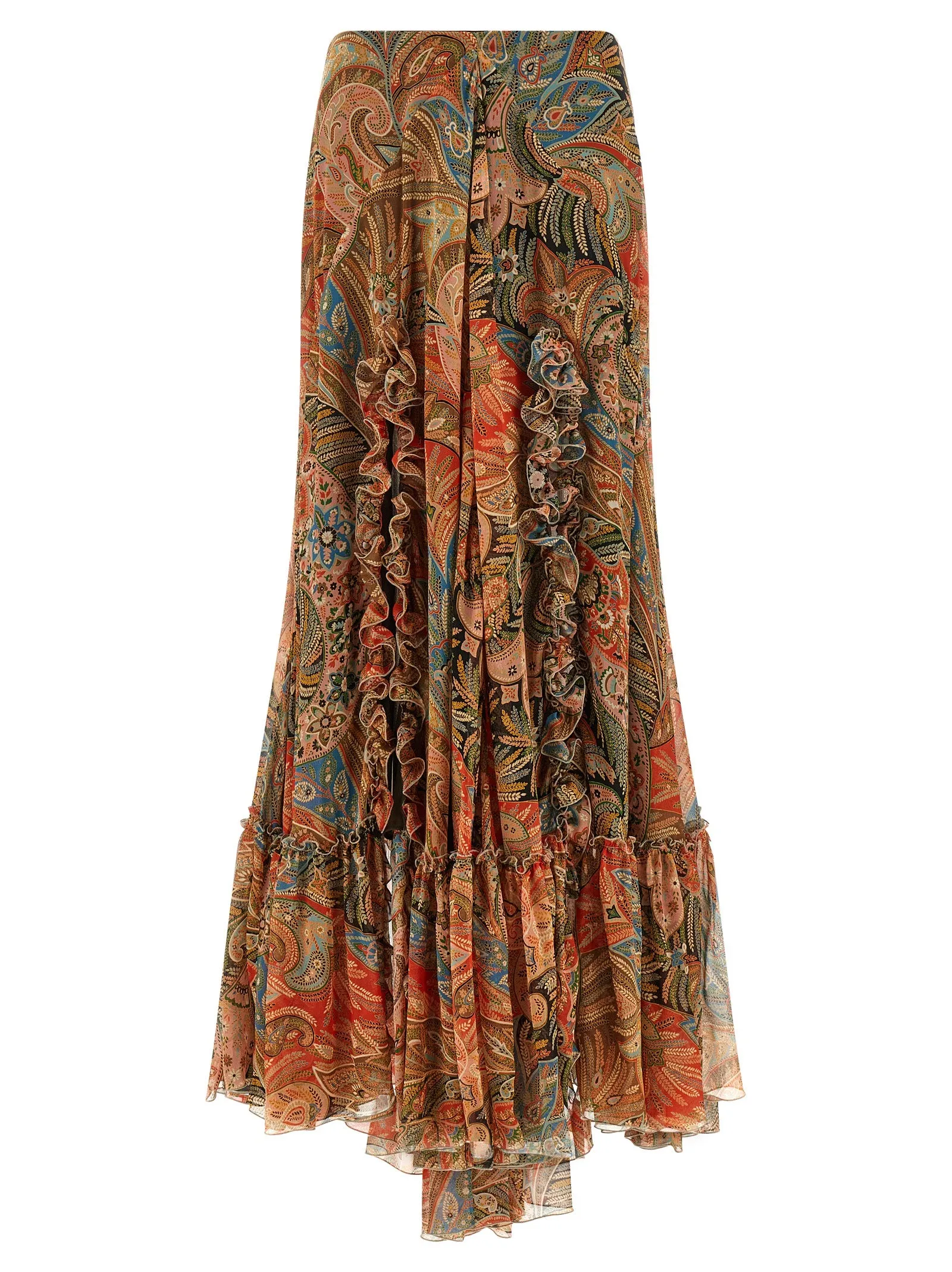 Paisley Foliage Skirt Skirts Orange sold by Wanan Luxury