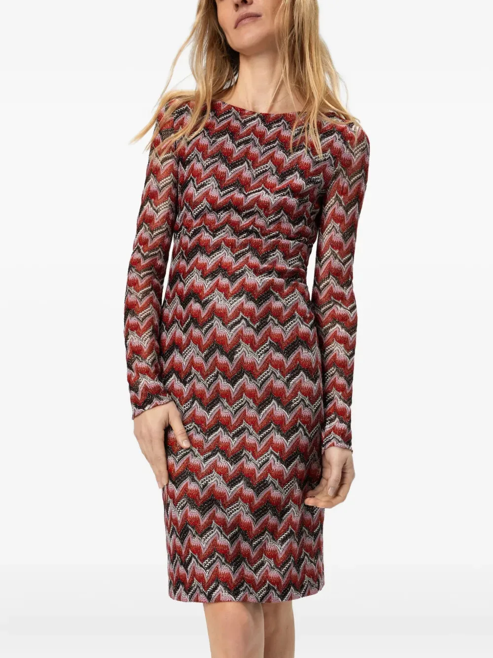 Midi Dress With Chevron Pattern sold by Wanan Luxury product image thumbnail 4