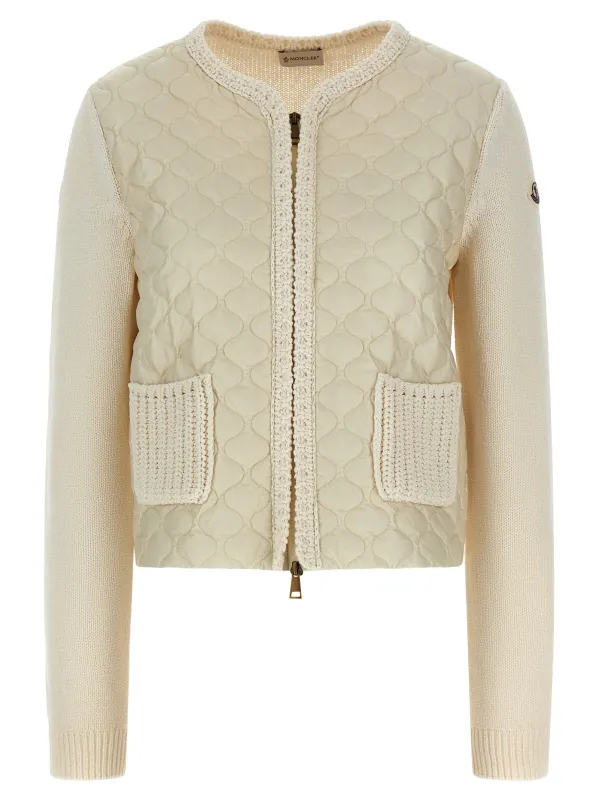 Padded Cardigan Sweaters And Cardigans Beige made by Moncler