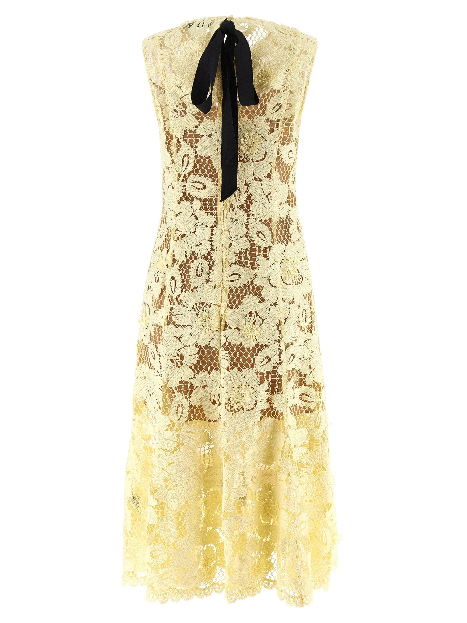 Yellow Crochet Lace Dresses Yellow sold by Wanan Luxury product image thumbnail 2