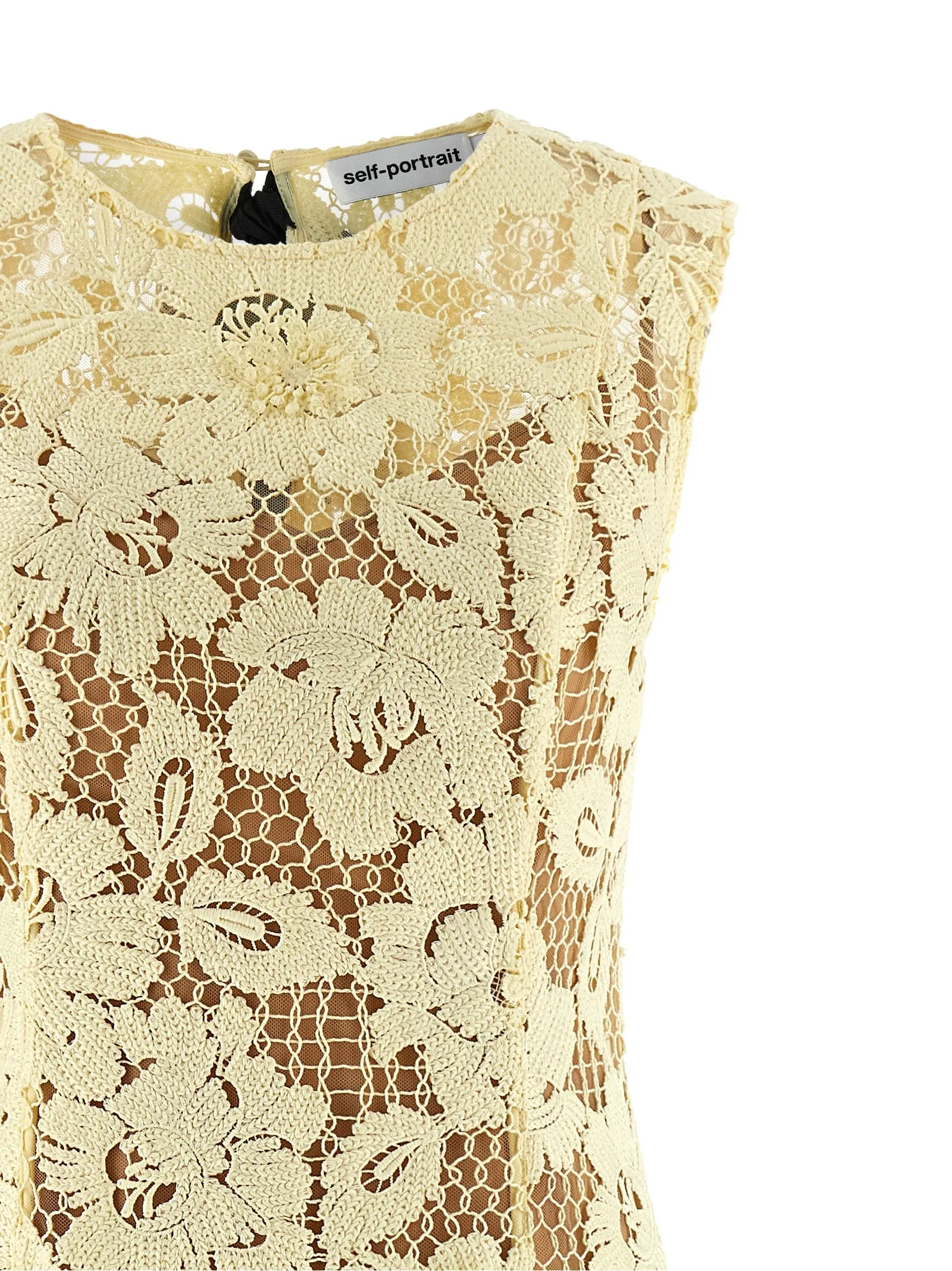 Yellow Crochet Lace Dresses Yellow sold by Wanan Luxury product image thumbnail 3