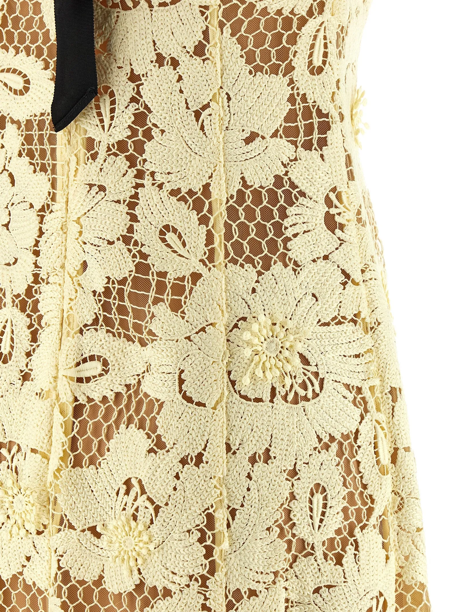 Yellow Crochet Lace Dresses Yellow sold by Wanan Luxury product image thumbnail 4