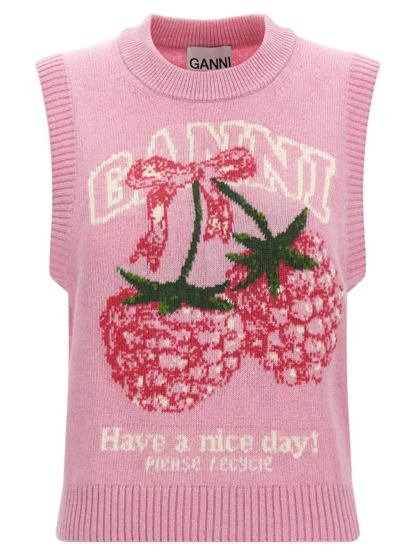 Wool Vest Gilet Pink made by Wanan Luxury