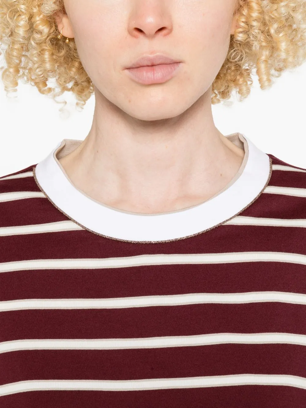 Striped Cotton T-Shirt sold by Wanan Luxury product image thumbnail 4