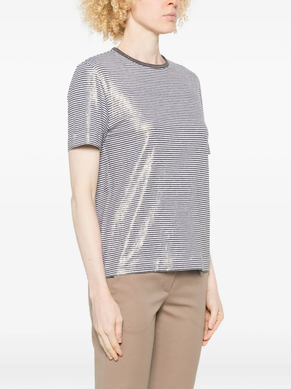 Striped Linen T-Shirt sold by Wanan Luxury product image thumbnail 3