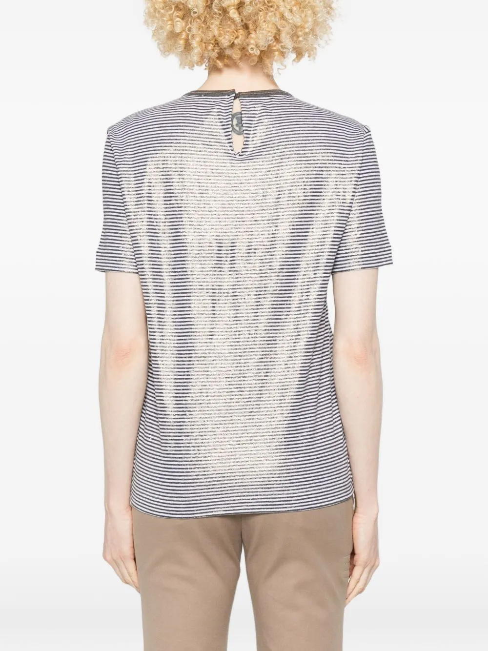Striped Linen T-Shirt sold by Wanan Luxury product image thumbnail 4