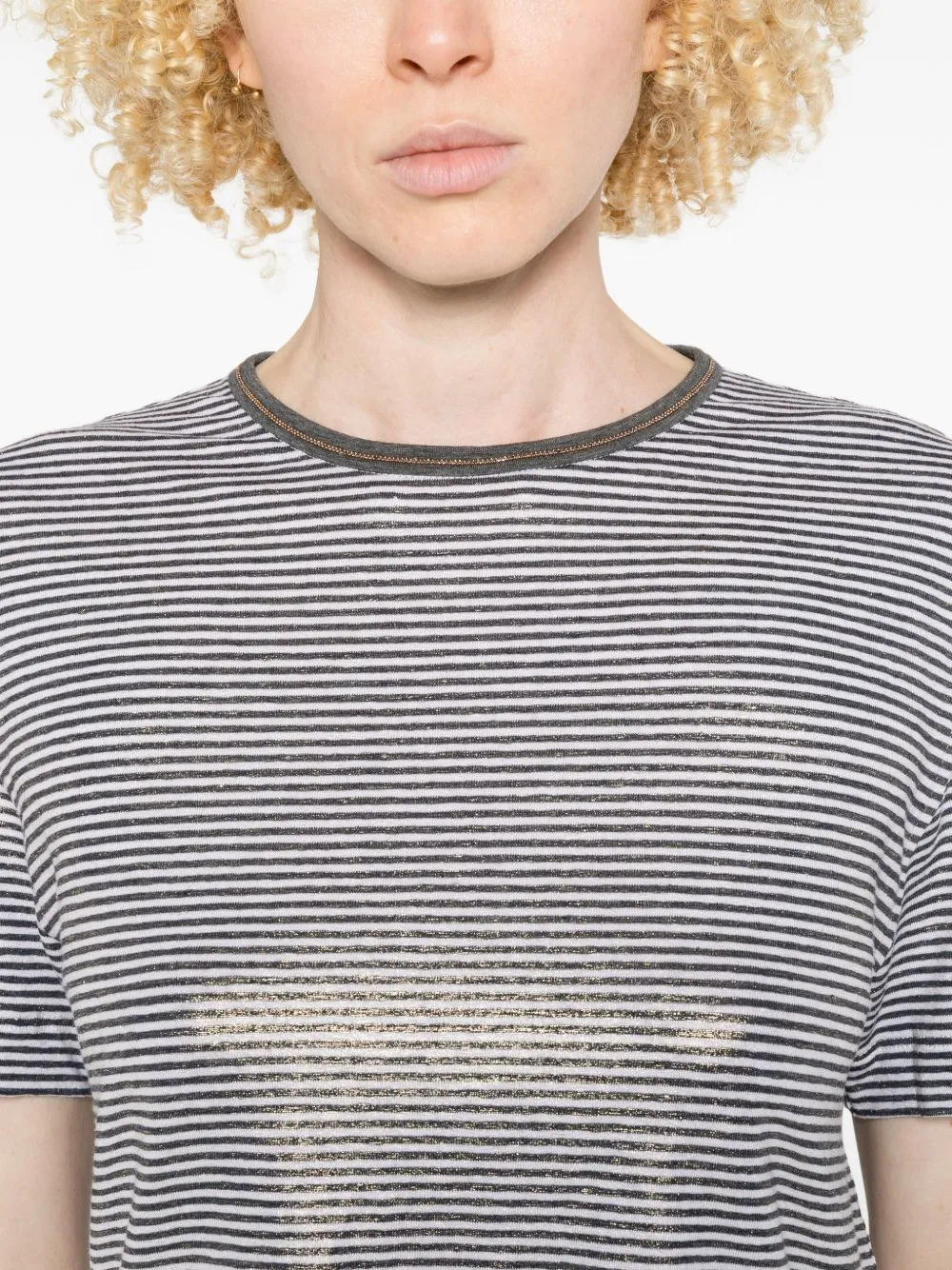 Striped Linen T-Shirt sold by Wanan Luxury product image thumbnail 2