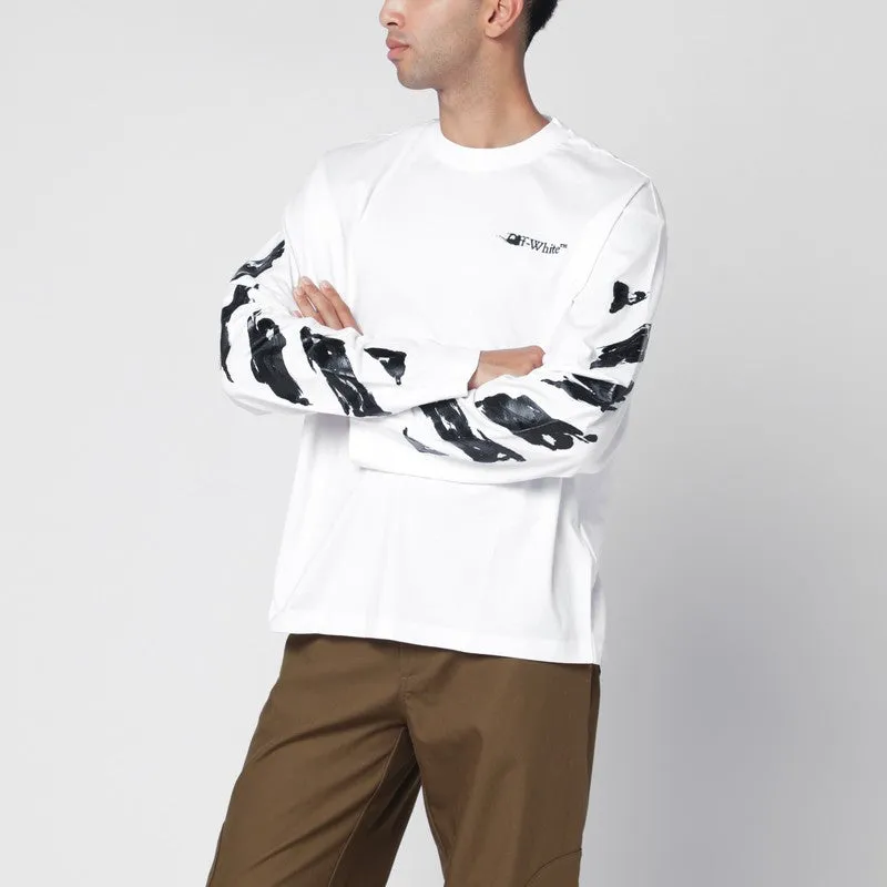 White Long-Sleeved T-Shirt With Logo sold by Wanan Luxury