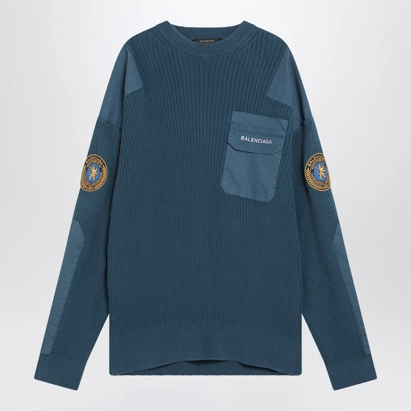 Blue Uniform Merch Cotton Jumper sold by Wanan Luxury