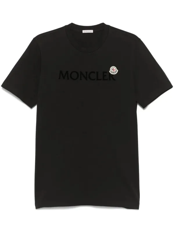 Flocked Logo Cotton T-Shirt made by Moncler