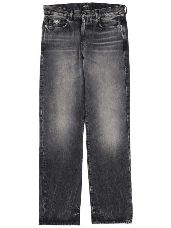 Jeans With "Medusa" Detail sold by Wanan Luxury