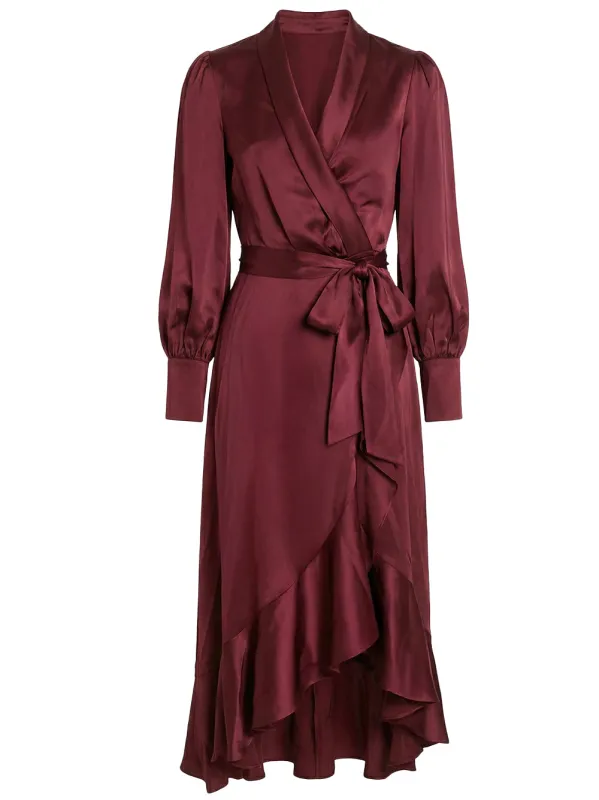 Silk Wrap Midi Dress made by Zimmermann