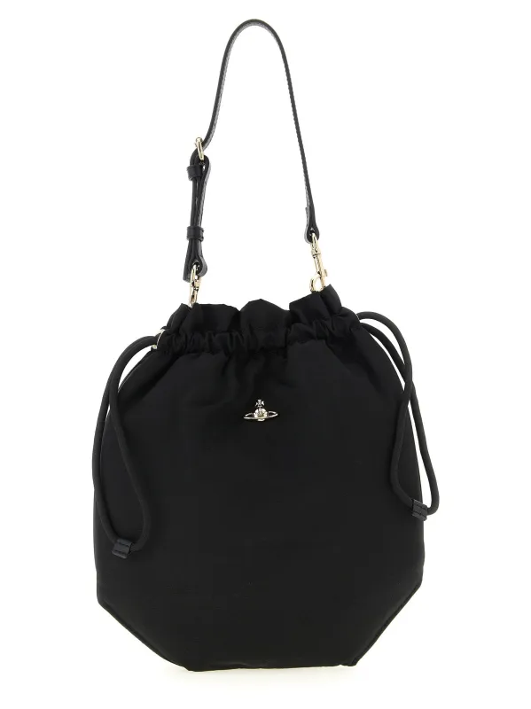 Drawstring Pouch Hand Bags Black made by Vivienne Westwood