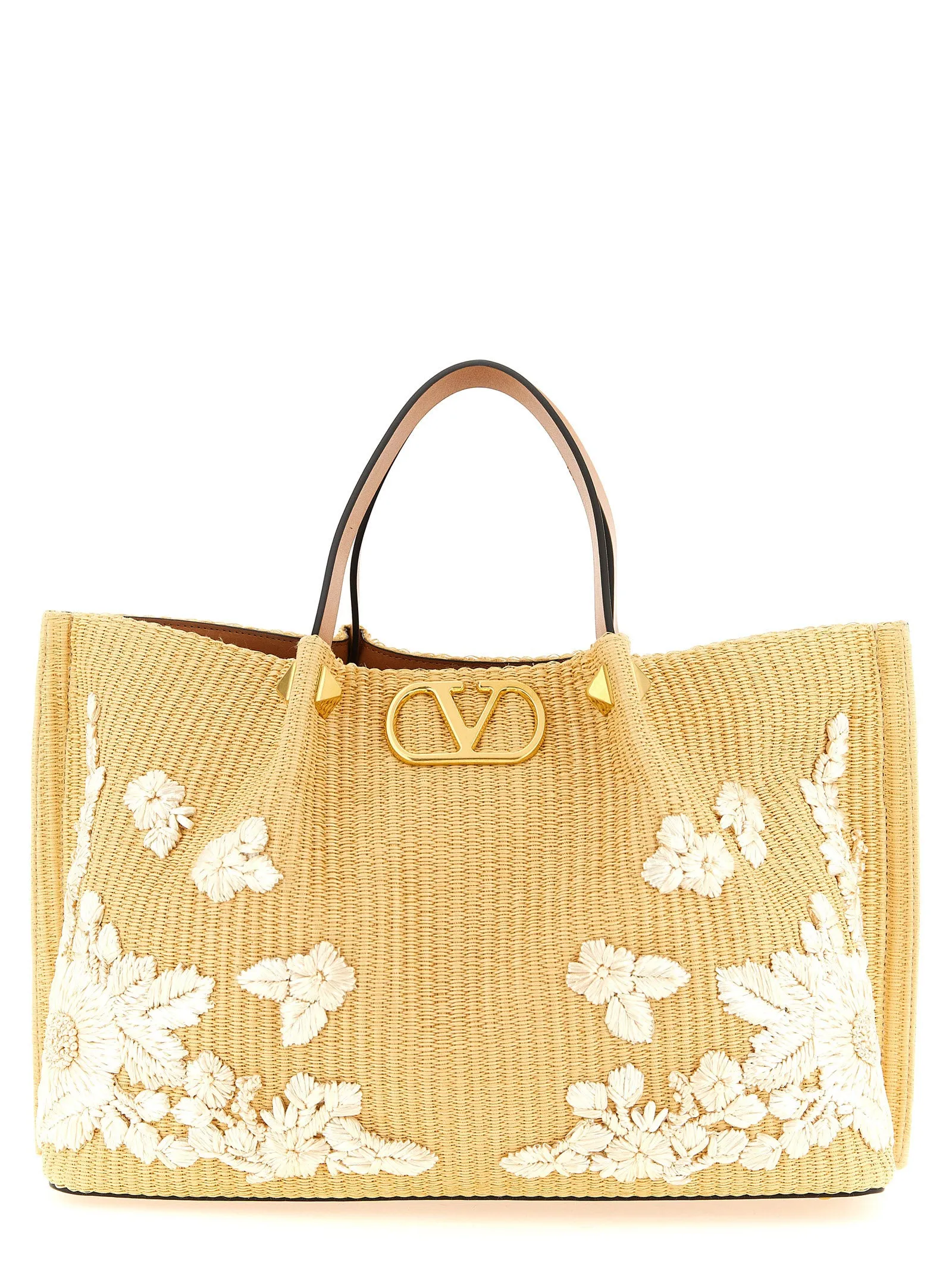 Shopping Valentino Garavani Medium Raffia Tote Bag Beige sold by Wanan Luxury