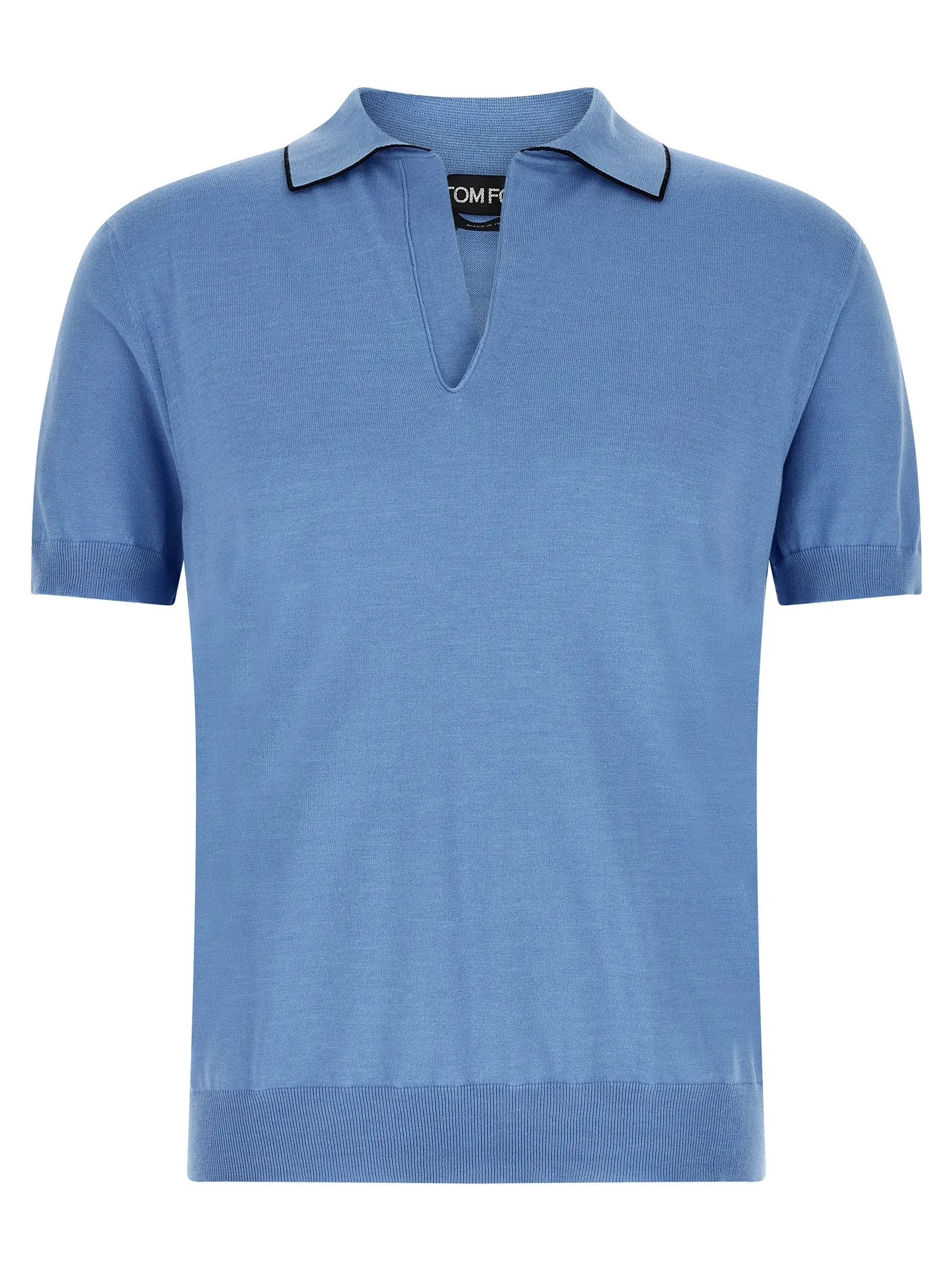 Cotton And Silk Shirt Polo Light Blue sold by Wanan Luxury