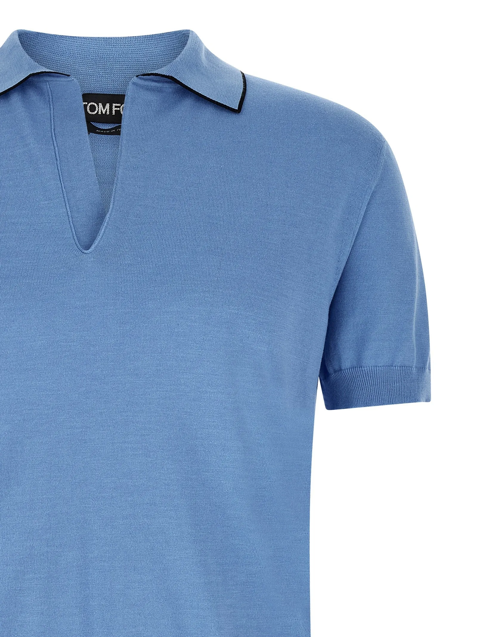 Cotton And Silk Shirt Polo Light Blue sold by Wanan Luxury product image thumbnail 3