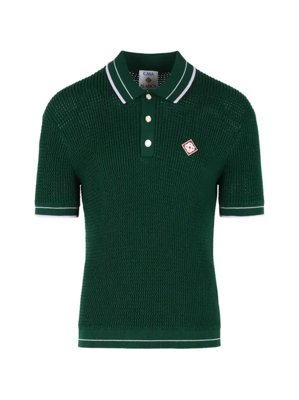 Polo Shirt With Buttons And Logo Appliqué sold by Wanan Luxury