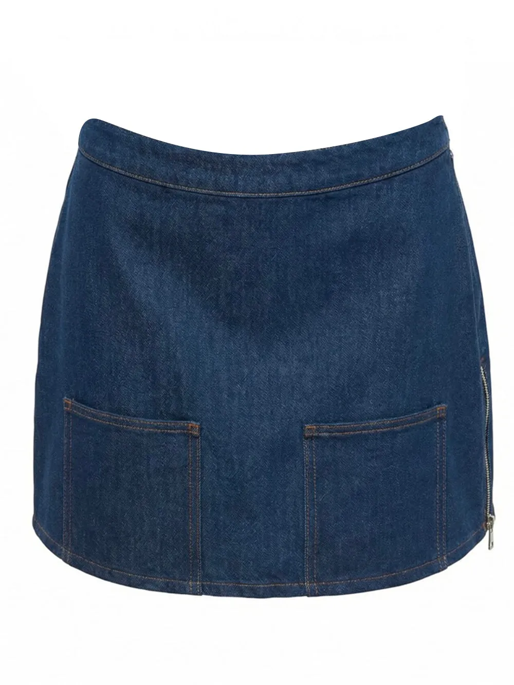 Denim Mini Skirt Reverse Ff sold by Wanan Luxury