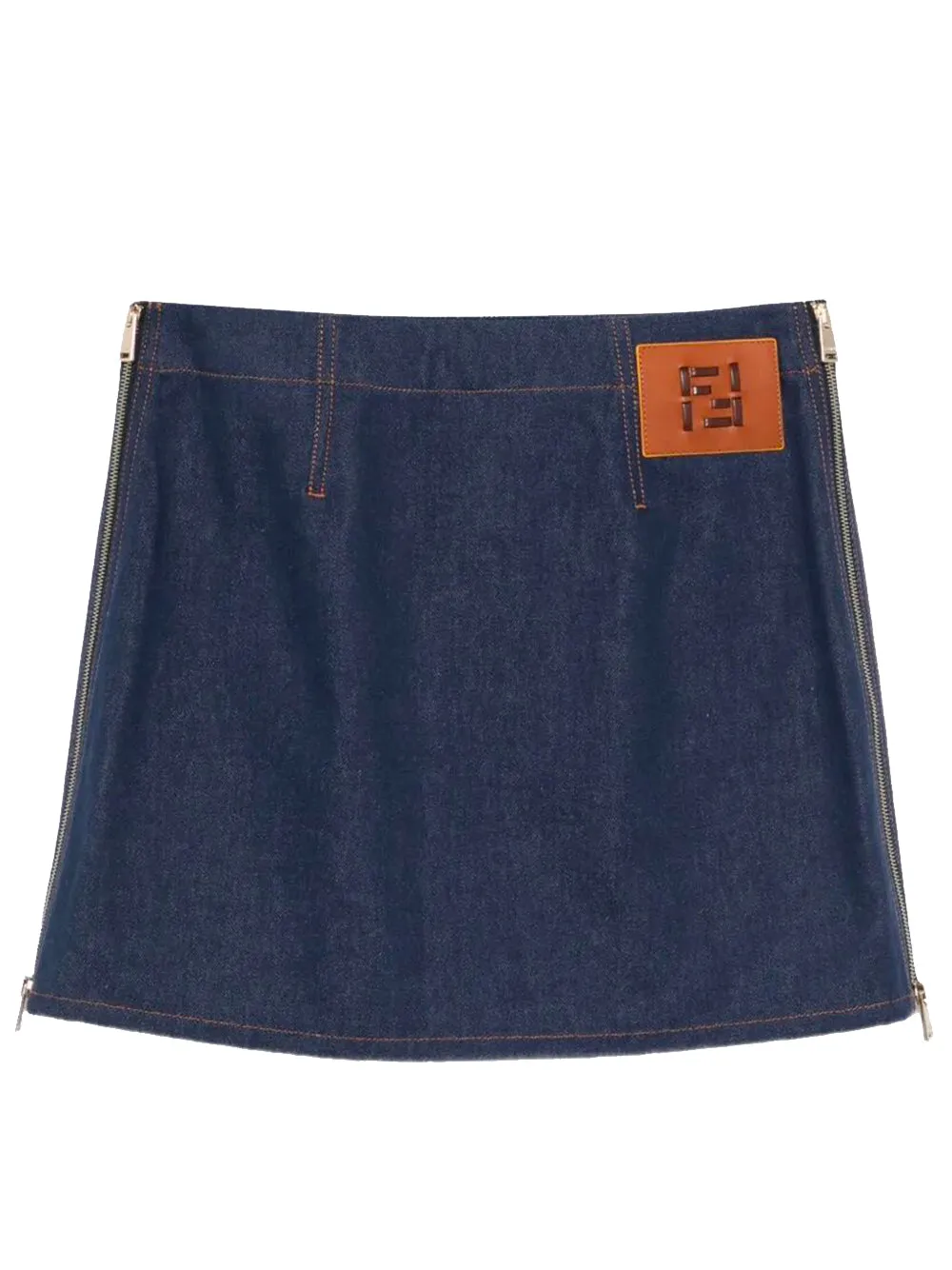 Denim Mini Skirt Reverse Ff sold by Wanan Luxury product image thumbnail 2