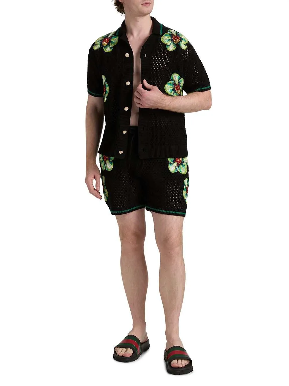 Glitch Orchid Embroidered Crochet T-Shirt sold by Wanan Luxury product image thumbnail 3