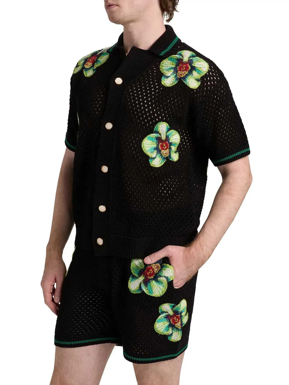 Glitch Orchid Embroidered Crochet T-Shirt sold by Wanan Luxury product image thumbnail 4