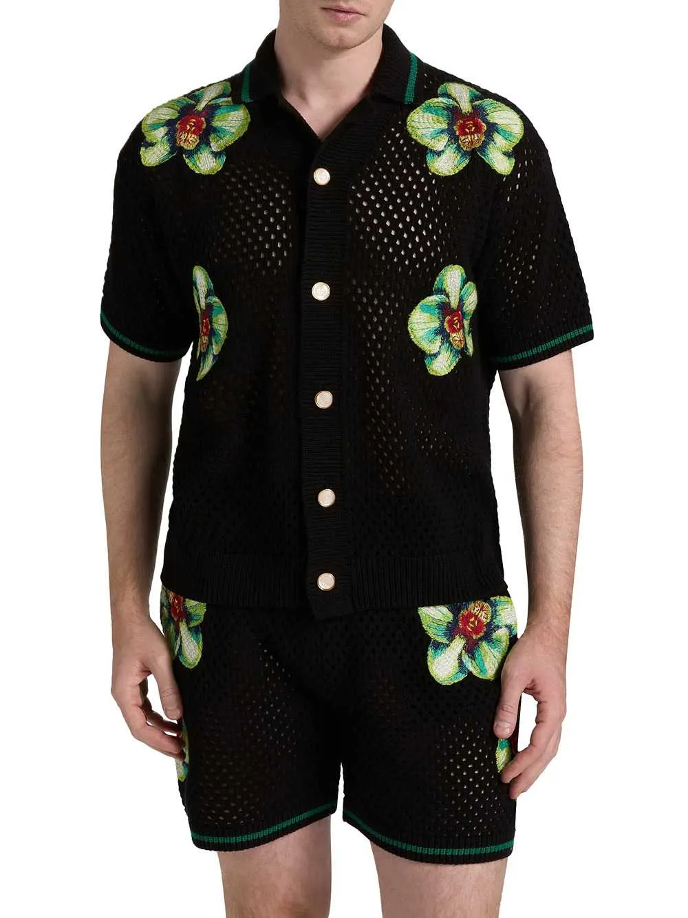 Glitch Orchid Embroidered Crochet T-Shirt sold by Wanan Luxury product image thumbnail 2